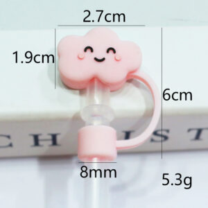 Silicone smiling pink cloud 8mm / Bagged without straw