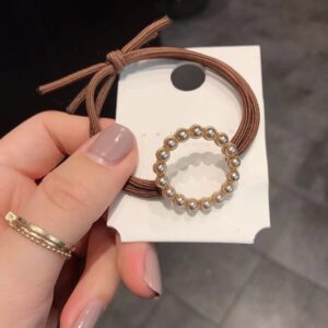 Alloy heart hair tie - coffee round