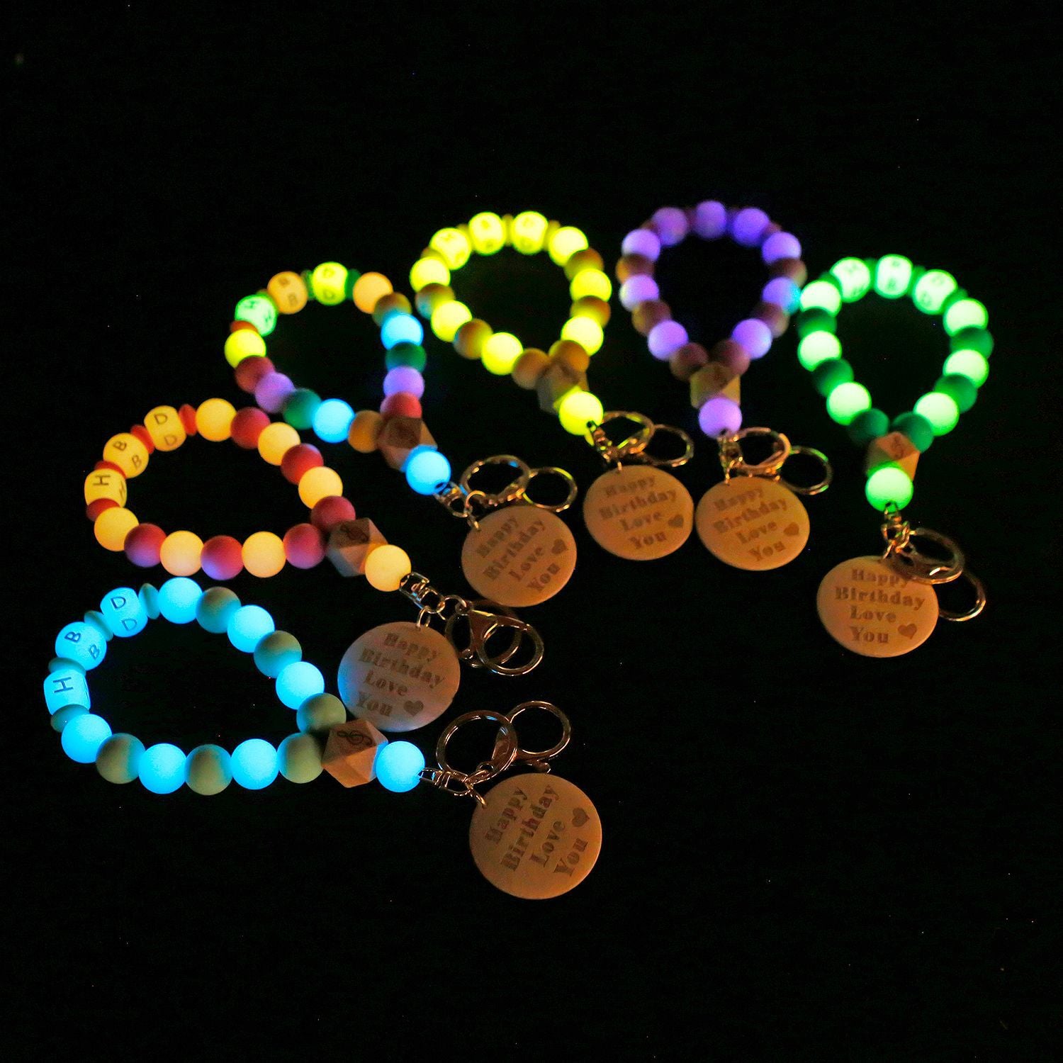 Wholesale PU Wrist Keychain Carnival Glow