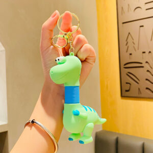Cartoon retractable dinosaur-light green Blue Spring