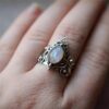 Wholesale Vintage Moonstone Alloy Rings