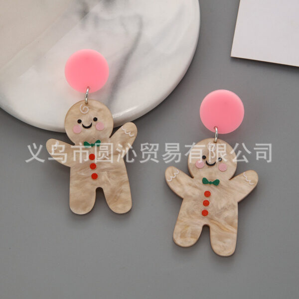 Wholesale Christmas s925 Silver Needle Acrylic Elk Snowman Earrings