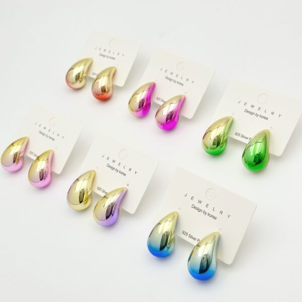 Wallesar Acrylic Gradient Ufu Galvanized Candy Glossy Drop Earrings