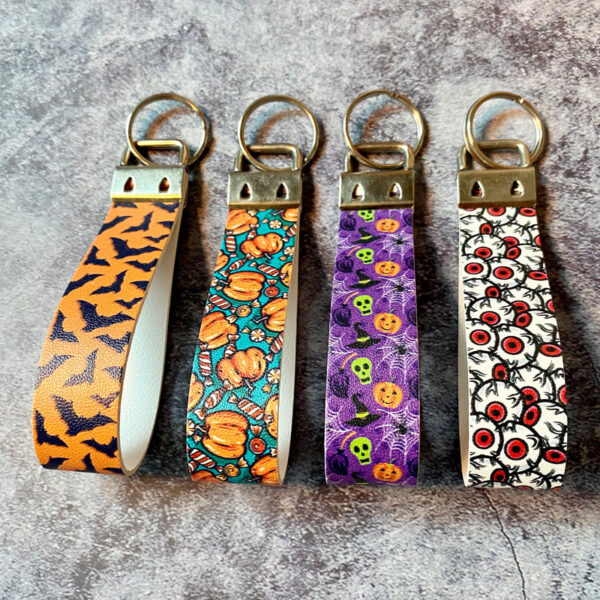 Wholesale Halloween Leather Wristband Keychain