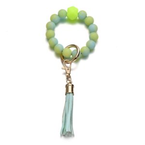 1 gradient green beaded Tassel Keychain