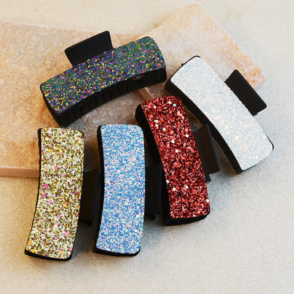 Wholesale Sequin PU Leather Hairpin Shark Clip