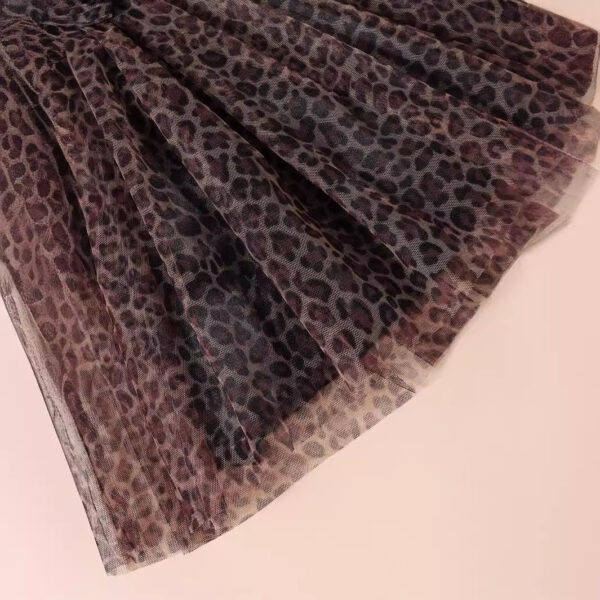 O1CN01NmMB6K1v466KxtybA_2209644226118-0-cib Wholesale Children's Short Sleeved Leopard Print Mesh Bow Cotton Dresses