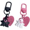 Wholesale Little Ghost Heart Pink Black Keychain