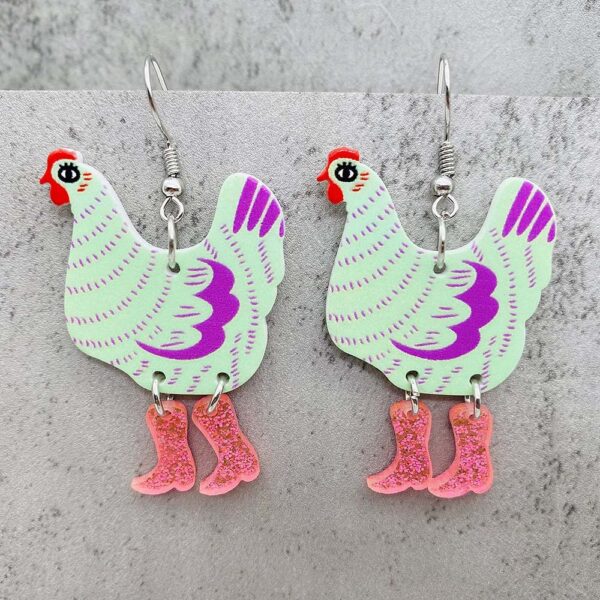 O1CN01Nnwjuq26rWUgtCtuV_2209785017715-0-cib Wholesale Funny High Heels Polka Dot Rooster Acrylic Earrings