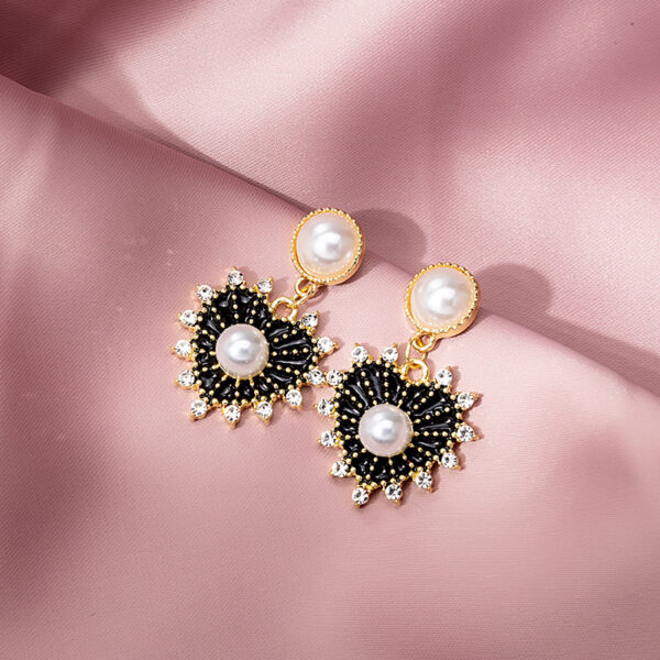 Wholesale Vintage Fine Diamond Pearl Alloy Earrings