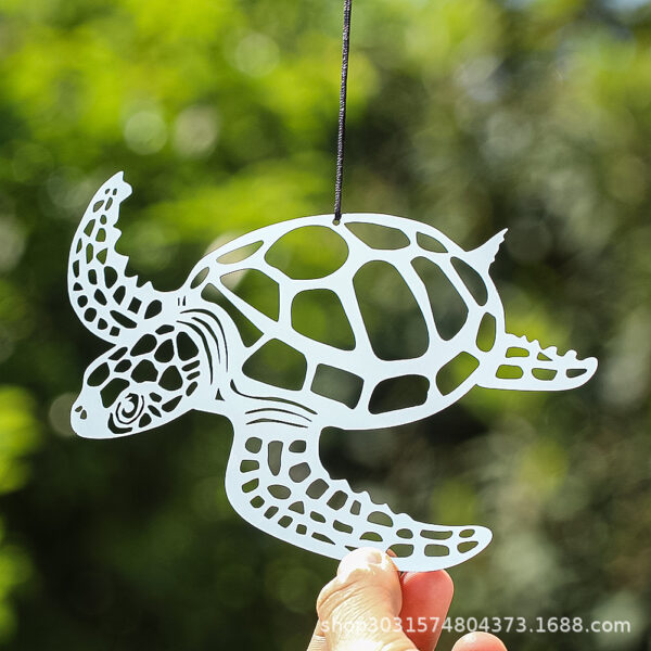 Wholesale Metal Flat Hollow Turtle Rotating Wind Chimes