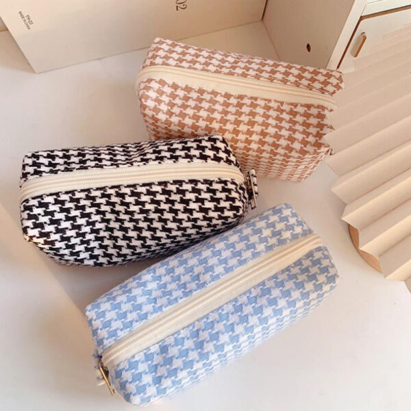 Wholesale Square Candy Color Contrast Fabric Cosmetic Bag