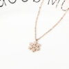 Wholesale Titanium Steel Color Gold Frosted Small Snowflake Necklace