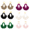 Wholesale Bohemian Scalloped Tassel Bead Ear Studs