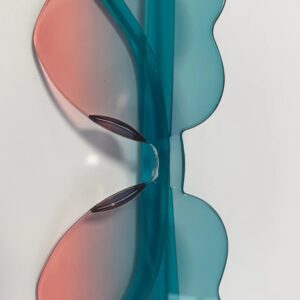 Lake blue above and pink below