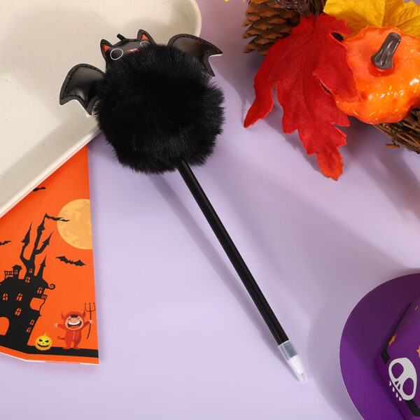 Wholesale Halloween Cartoon Bat Fur Ball Pens