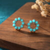 Wholesale Turquoise Round Alloy Earrings