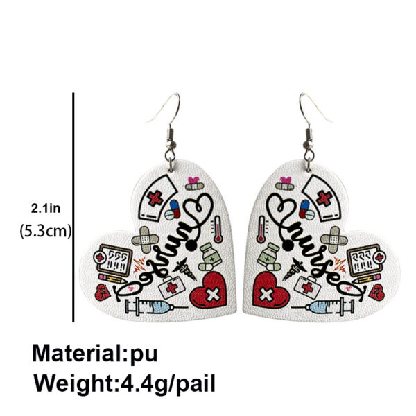 Wholesale Valentine's Day Teacher's Day Popular Heart Shape Leather Earrings