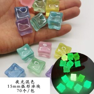 DIY luminous mixed color 15mm arc square 70/bag