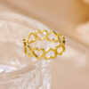Wholesale 18K Gold Stainless Steel Hollow Heart Opening Ring