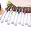 Wholesale Creative Filter 304 Stainless Steel Straw Stirring Coffee Dessert Madeira Tea Filter Spoon