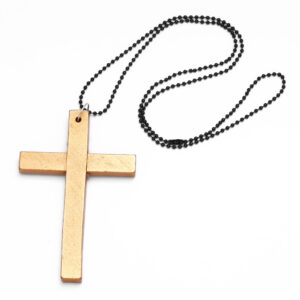 Golden cross + black bead chain