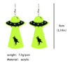 Wholesale Halloween Skeleton Alien UFO Fluorescent Acrylic Earrings