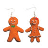 Wholesale Cartoon Christmas Gingerbread Man Wooden Earrings