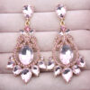 Wholesale Vintage Luxury Crystal Cutout Zinc Alloy Earrings