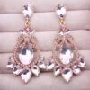 Wholesale Vintage Luxury Crystal Cutout Zinc Alloy Earrings