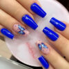 Wholesale Blue Butterfly Cool Sensation Powder Sheer Nail Stickers