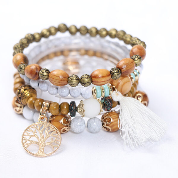 O1CN01NuyPq41evos7ddUVG_2207680323934-0-cib Wholesale Bohemian Tassel Multilayer Wooden Beads Bracelet