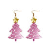 Wholesale Christmas Mirror Acrylic Spliced Christmas Tree Earrings