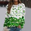Wholesale of St. Patrick's Day Green Pullover Printed Polyester Hoodies