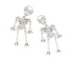 Wholesale Fashion Creative Exaggerated Skeleton Skull Diamond and Pearl Earrings
