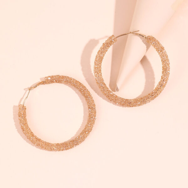 Wholesale Christmas Independence Day Gradient Color Broken Diamond Big Circle Earrings