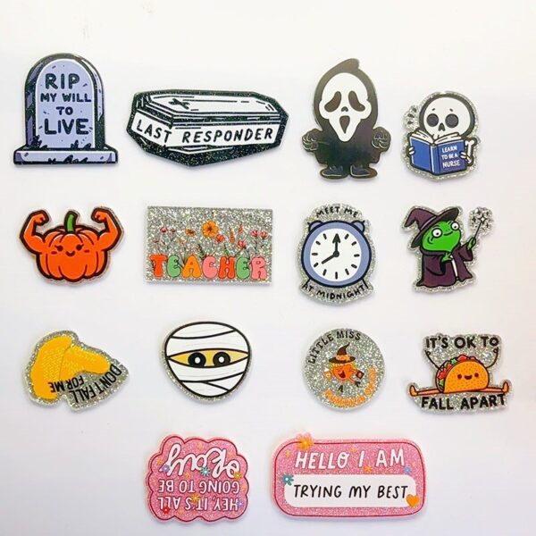 Wholesale 10pcs Cartoon Letters Beverage Heart Bag Accessories Acrylic Pin DIY Patch Accessories OLY Exclusive