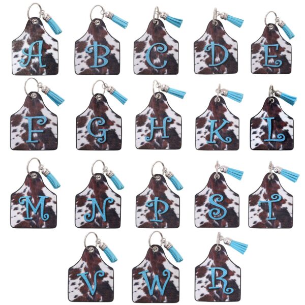 O1CN01O0OQzq1ftMTLtokhc_3172764064-0-cib Wholesale Leather Western Cow Pattern Animal Fur Letter Printing Leather Oil Edge Keychain