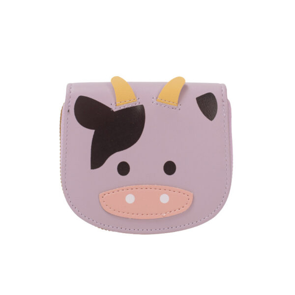 Wholesale Cartoon Cute Cow Girl T Student Zipper Coin Purse Pu Wallet