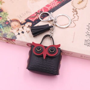 Black / 5.5*5.5cm leather Owl (golden chain Buckle)