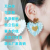 Wholesale Valentine's Day Heart Spliced Acrylic Earrings