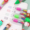 Wholesale Christmas Cartoon Deer Old Man Mini Four Color Plastic Ballpoint Pen