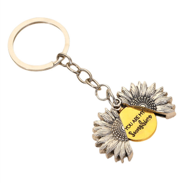 Wholesale Alloy Detachable Sunflower Keychain