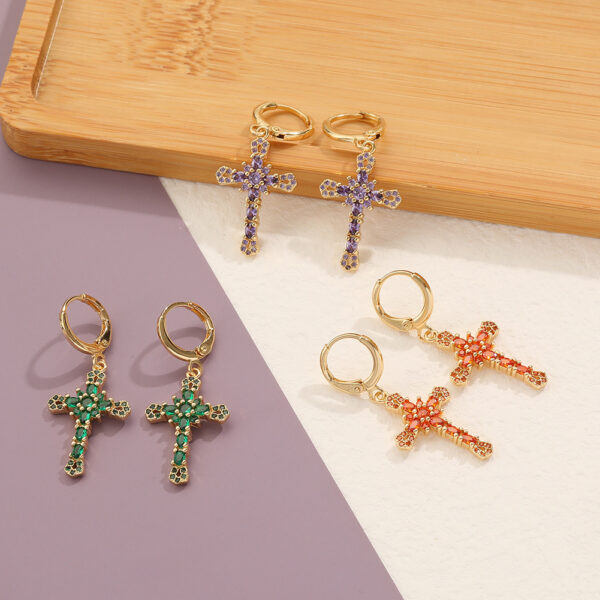 O1CN01O2d6jy1XXos9Mzr1J_2208426382934-0-cib Wholesale Cross Vintage Geometric Copper Plated Real Gold Earrings