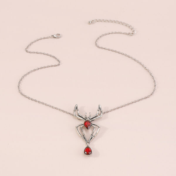 Wholesale Halloween Creative Ruby Spider Necklace