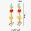O1CN01O3fwT82ItbjYWEpcg_3828389344-0-cib Wholesale Metal Dripping Oil Campus Style LOVE Teachers Day Earrings