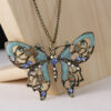 Wholesale Vintage Hollow Oil Dripping Butterfly Alloy Sweater Chain