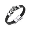 Wholesale Men's Leather Magnetic Buckle Woven Bracelets