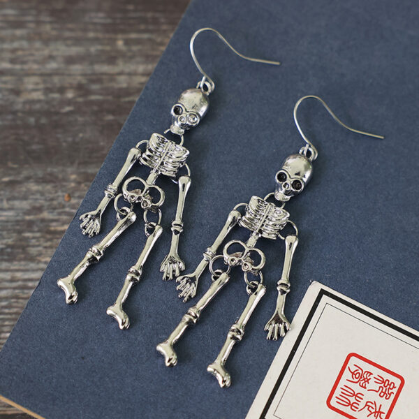 Wholesale Halloween Skeleton Body Alloy Earrings