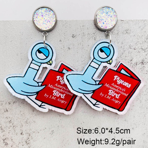 Wholesale Cartoon Animal Earrings Dragonfly Red Dog Elephant Reading Acrylic Earrings